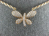ESTATE .37CT DIAMOND 18KT ROSE GOLD 3D CLASSIC BUTTERFLY LOVE NECKLACE