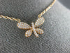 ESTATE .37CT DIAMOND 18KT ROSE GOLD 3D CLASSIC BUTTERFLY LOVE NECKLACE