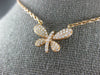 ESTATE .37CT DIAMOND 18KT ROSE GOLD 3D CLASSIC BUTTERFLY LOVE NECKLACE