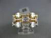 WIDE 1.26CT DIAMOND 18KT TRI COLOR GOLD ROUND & BAGUETTE STACKABLE ETERNITY RING