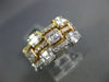 WIDE 1.26CT DIAMOND 18KT TRI COLOR GOLD ROUND & BAGUETTE STACKABLE ETERNITY RING