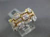 WIDE 1.26CT DIAMOND 18KT TRI COLOR GOLD ROUND & BAGUETTE STACKABLE ETERNITY RING