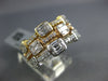 WIDE 1.26CT DIAMOND 18KT TRI COLOR GOLD ROUND & BAGUETTE STACKABLE ETERNITY RING