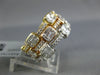 WIDE 1.26CT DIAMOND 18KT TRI COLOR GOLD ROUND & BAGUETTE STACKABLE ETERNITY RING