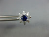ESTATE 1.20CT DIAMOND & AAA SAPPHIRE 18K WHITE GOLD 3D FLOWER STAR STUD EARRINGS