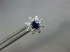 ESTATE 1.20CT DIAMOND & AAA SAPPHIRE 18K WHITE GOLD 3D FLOWER STAR STUD EARRINGS