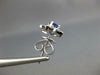 ESTATE 1.20CT DIAMOND & AAA SAPPHIRE 18K WHITE GOLD 3D FLOWER STAR STUD EARRINGS