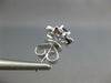 ESTATE 1.20CT DIAMOND & AAA SAPPHIRE 18K WHITE GOLD 3D FLOWER STAR STUD EARRINGS