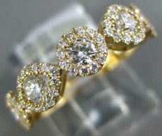 .95CT DIAMOND 18KT YELLOW GOLD 3D ROUND & MARQUISE SHAPE HALO ANNIVERSARY RING