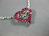 ESTATE .71CT AAA RUBY 18KT WHITE GOLD 3D CLASSIC OPEN HEART LOVE PENDANT