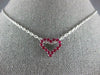 ESTATE .71CT AAA RUBY 18KT WHITE GOLD 3D CLASSIC OPEN HEART LOVE PENDANT