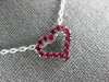 ESTATE .71CT AAA RUBY 18KT WHITE GOLD 3D CLASSIC OPEN HEART LOVE PENDANT