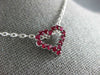 ESTATE .71CT AAA RUBY 18KT WHITE GOLD 3D CLASSIC OPEN HEART LOVE PENDANT