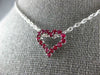 ESTATE .71CT AAA RUBY 18KT WHITE GOLD 3D CLASSIC OPEN HEART LOVE PENDANT