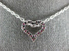 ESTATE .71CT AAA RUBY 18KT WHITE GOLD 3D CLASSIC OPEN HEART LOVE PENDANT