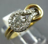 ESTATE .50CT DIAMOND 14KT TWO TONE GOLD 3D SOLITAIRE LOVE KNOT FRIENDSHIP RING
