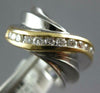ESTATE WIDE .33CT DIAMOND 14KT WHITE & YELLOW GOLD CLASSIC CRISS CROSS LOVE RING