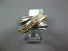 ESTATE WIDE .33CT DIAMOND 14KT WHITE & YELLOW GOLD CLASSIC CRISS CROSS LOVE RING