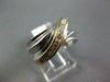 ESTATE WIDE .33CT DIAMOND 14KT WHITE & YELLOW GOLD CLASSIC CRISS CROSS LOVE RING