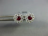 ESTATE .63CT DIAMOND & AAA RUBY 18KT WHITE GOLD 3D INVISBLE FLOWER STUD EARRINGS