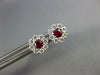ESTATE .63CT DIAMOND & AAA RUBY 18KT WHITE GOLD 3D INVISBLE FLOWER STUD EARRINGS