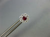 ESTATE .63CT DIAMOND & AAA RUBY 18KT WHITE GOLD 3D INVISBLE FLOWER STUD EARRINGS