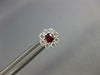 ESTATE .63CT DIAMOND & AAA RUBY 18KT WHITE GOLD 3D INVISBLE FLOWER STUD EARRINGS