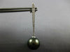 ESTATE LARGE .43CT DIAMOND & AAA TAHITIAN PEARL 18KT WHITE GOLD HANGING EARRINGS
