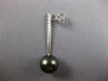ESTATE LARGE .43CT DIAMOND & AAA TAHITIAN PEARL 18KT WHITE GOLD HANGING EARRINGS