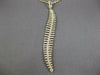 ESTATE EXTRA LARGE 1.01CT DIAMOND 18KT YELLOW GOLD 3D ELONGATED LEAF FUN PENDANT
