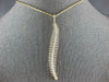 ESTATE EXTRA LARGE 1.01CT DIAMOND 18KT YELLOW GOLD 3D ELONGATED LEAF FUN PENDANT