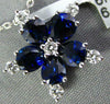LARGE 1.44CT DIAMOND & AAA SAPPHIRE 18K WHITE GOLD FLOWER SNOWFLAKE STAR PENDANT
