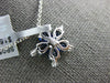 LARGE 1.44CT DIAMOND & AAA SAPPHIRE 18K WHITE GOLD FLOWER SNOWFLAKE STAR PENDANT