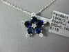 LARGE 1.44CT DIAMOND & AAA SAPPHIRE 18K WHITE GOLD FLOWER SNOWFLAKE STAR PENDANT