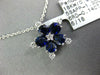 LARGE 1.44CT DIAMOND & AAA SAPPHIRE 18K WHITE GOLD FLOWER SNOWFLAKE STAR PENDANT