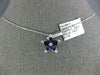 LARGE 1.44CT DIAMOND & AAA SAPPHIRE 18K WHITE GOLD FLOWER SNOWFLAKE STAR PENDANT