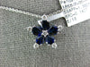 LARGE 1.44CT DIAMOND & AAA SAPPHIRE 18K WHITE GOLD FLOWER SNOWFLAKE STAR PENDANT