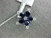 LARGE 1.44CT DIAMOND & AAA SAPPHIRE 18K WHITE GOLD FLOWER SNOWFLAKE STAR PENDANT