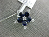 LARGE 1.44CT DIAMOND & AAA SAPPHIRE 18K WHITE GOLD FLOWER SNOWFLAKE STAR PENDANT