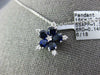 LARGE 1.44CT DIAMOND & AAA SAPPHIRE 18K WHITE GOLD FLOWER SNOWFLAKE STAR PENDANT