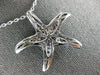 ESTATE EXTRA LARGE 2.80CT AAA SAPPHIRE 18KT WHITE GOLD 3D STAR FISH FUN PENDANT