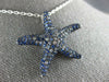 ESTATE EXTRA LARGE 2.80CT AAA SAPPHIRE 18KT WHITE GOLD 3D STAR FISH FUN PENDANT