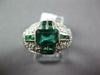 WIDE 2.20CT DIAMOND & AAA EMERALD 14KT WHITE GOLD 3D BEZEL CROSS ENGAGEMENT RING