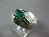 WIDE 2.20CT DIAMOND & AAA EMERALD 14KT WHITE GOLD 3D BEZEL CROSS ENGAGEMENT RING