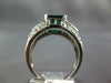 WIDE 2.20CT DIAMOND & AAA EMERALD 14KT WHITE GOLD 3D BEZEL CROSS ENGAGEMENT RING