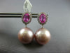 LARGE 2.32CT DIAMOND & SOUTH SEA PEARL & PINK SAPPHIRE 18KT WHITE GOLD EARRINGS