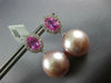 LARGE 2.32CT DIAMOND & SOUTH SEA PEARL & PINK SAPPHIRE 18KT WHITE GOLD EARRINGS