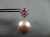 LARGE 2.32CT DIAMOND & SOUTH SEA PEARL & PINK SAPPHIRE 18KT WHITE GOLD EARRINGS