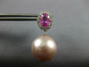 LARGE 2.32CT DIAMOND & SOUTH SEA PEARL & PINK SAPPHIRE 18KT WHITE GOLD EARRINGS