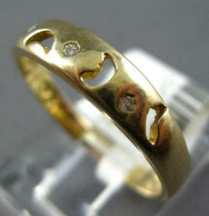 ESTATE .03CT DIAMOND 14KT YELLOW GOLD 3D 3 STONE ETOILE MOON FRIENDSHIP FUN RING